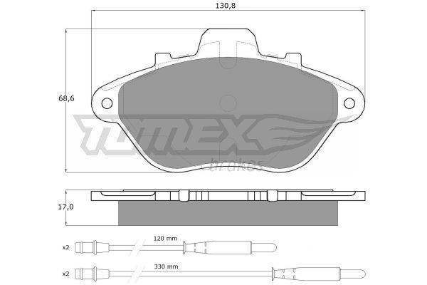 TOMEX BRAKES Комплект тормозных колодок, дисковый тормоз TX 13-45